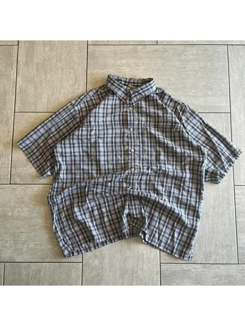 The North Face s XL Grey Plaid Button Down